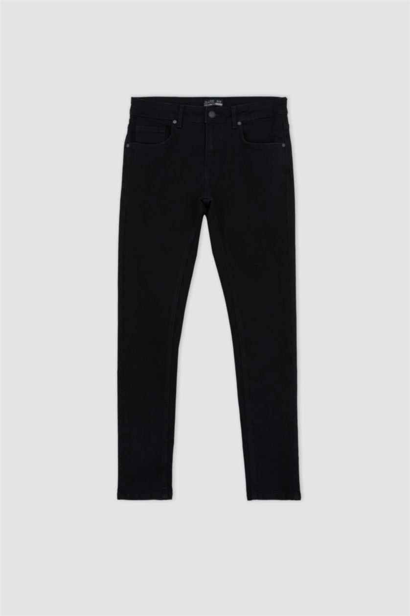 HOMME Noir Pantalon Jean Coupe Super Skinny