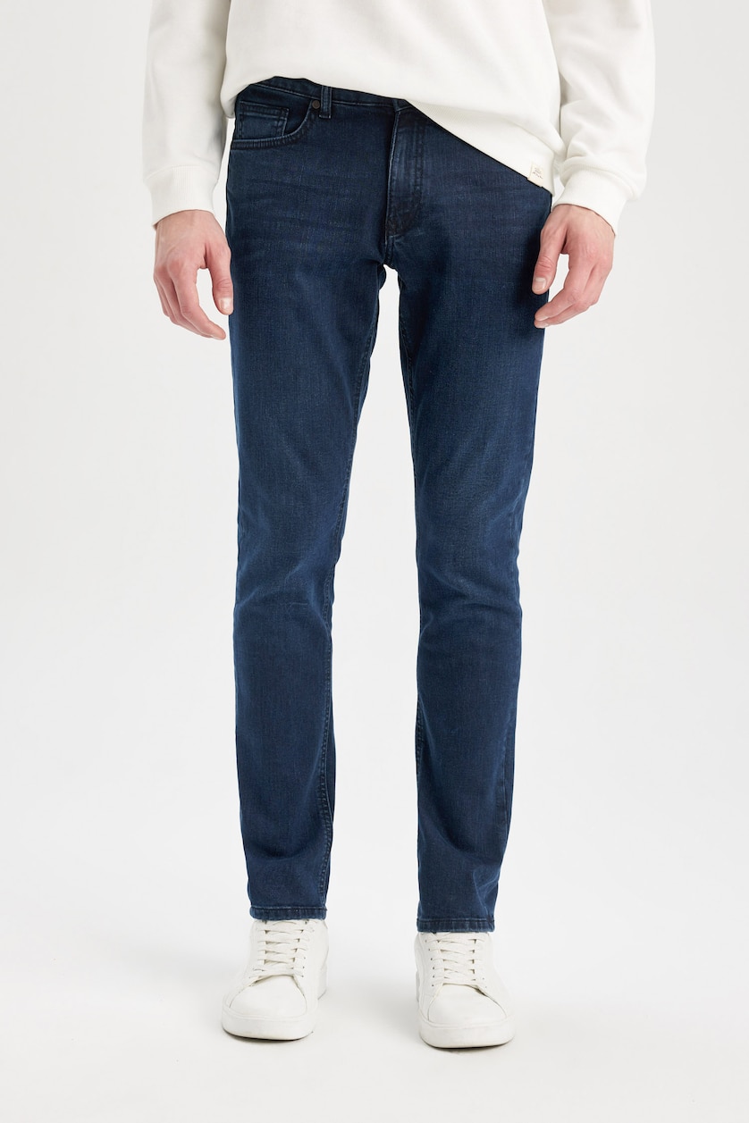 MAN Blue Black Pedro Slim Fit Trousers