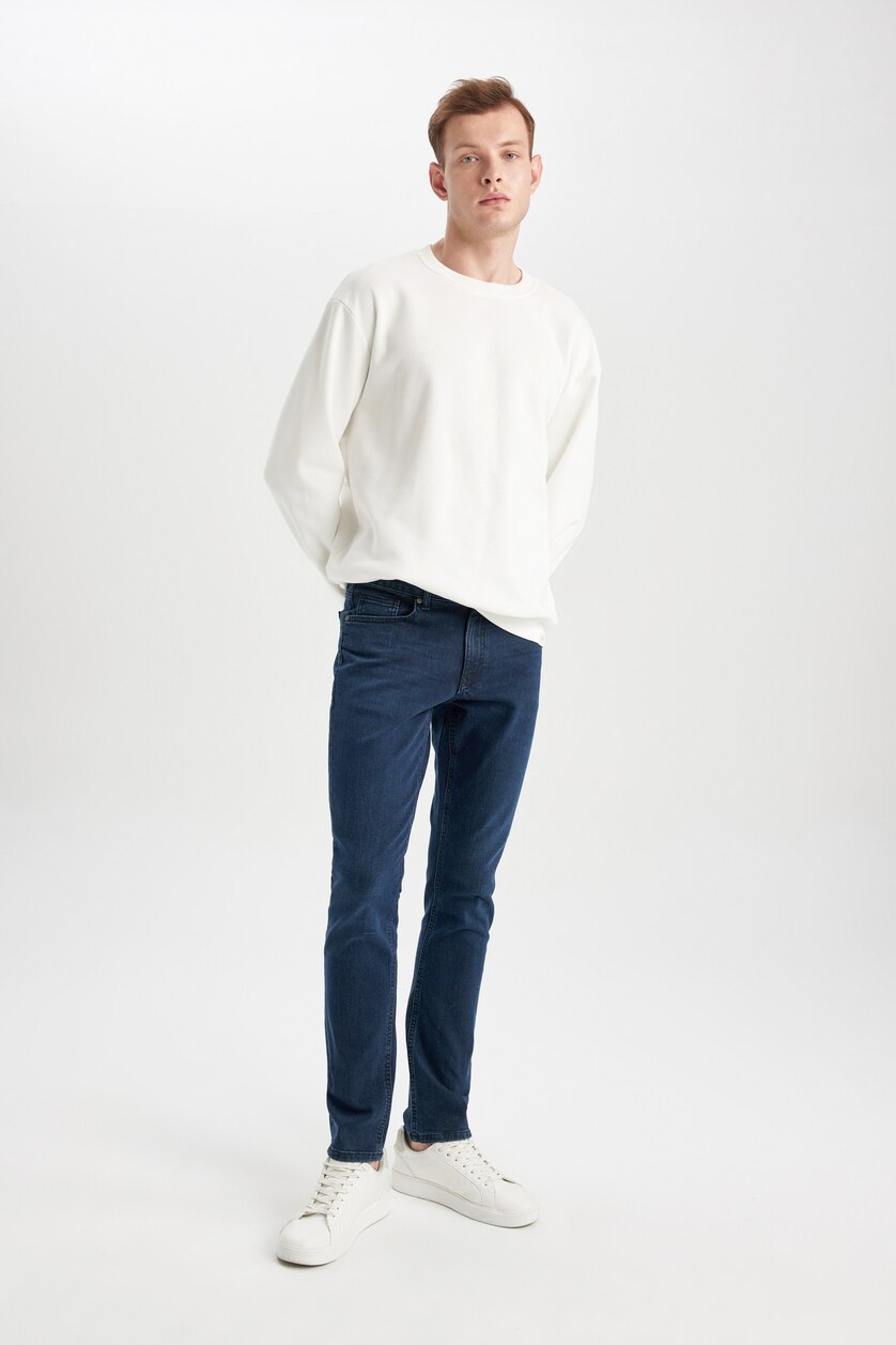 MAN Blue Black Pedro Slim Fit Trousers