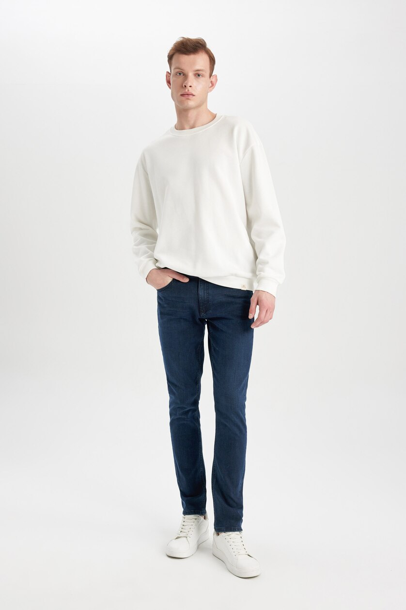 MAN Blue Black Pedro Slim Fit Trousers