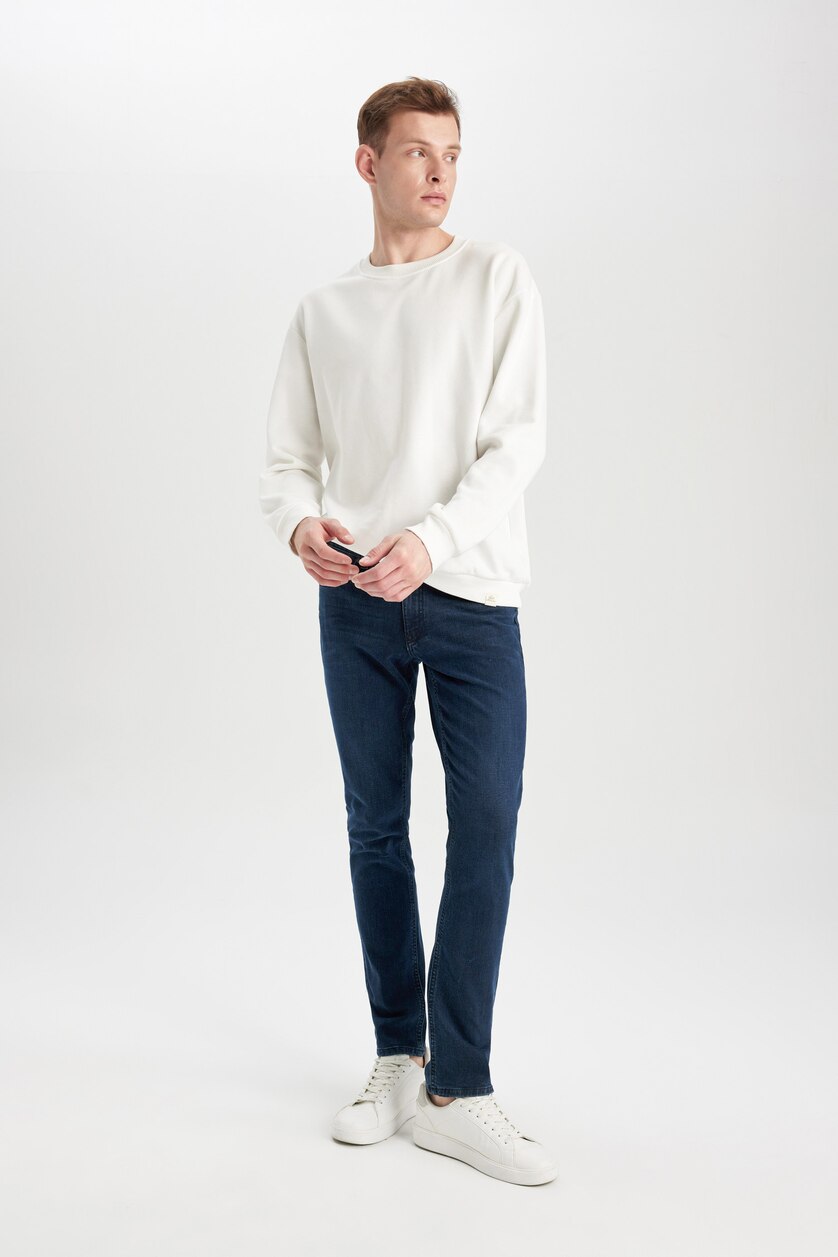 MAN Blue Black Pedro Slim Fit Trousers