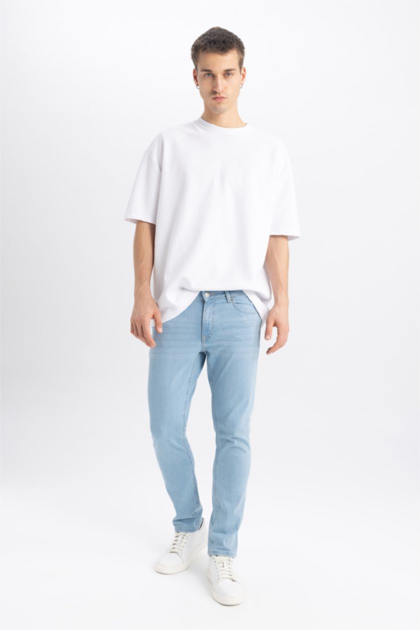 HOMME BLEU Clair Pantalon Jean Pedro Coupe Slim