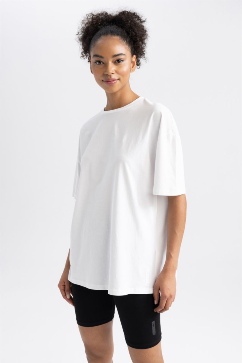 FEMME Blanc T-Shirt Oversize À Manches Courtes DefactoFit