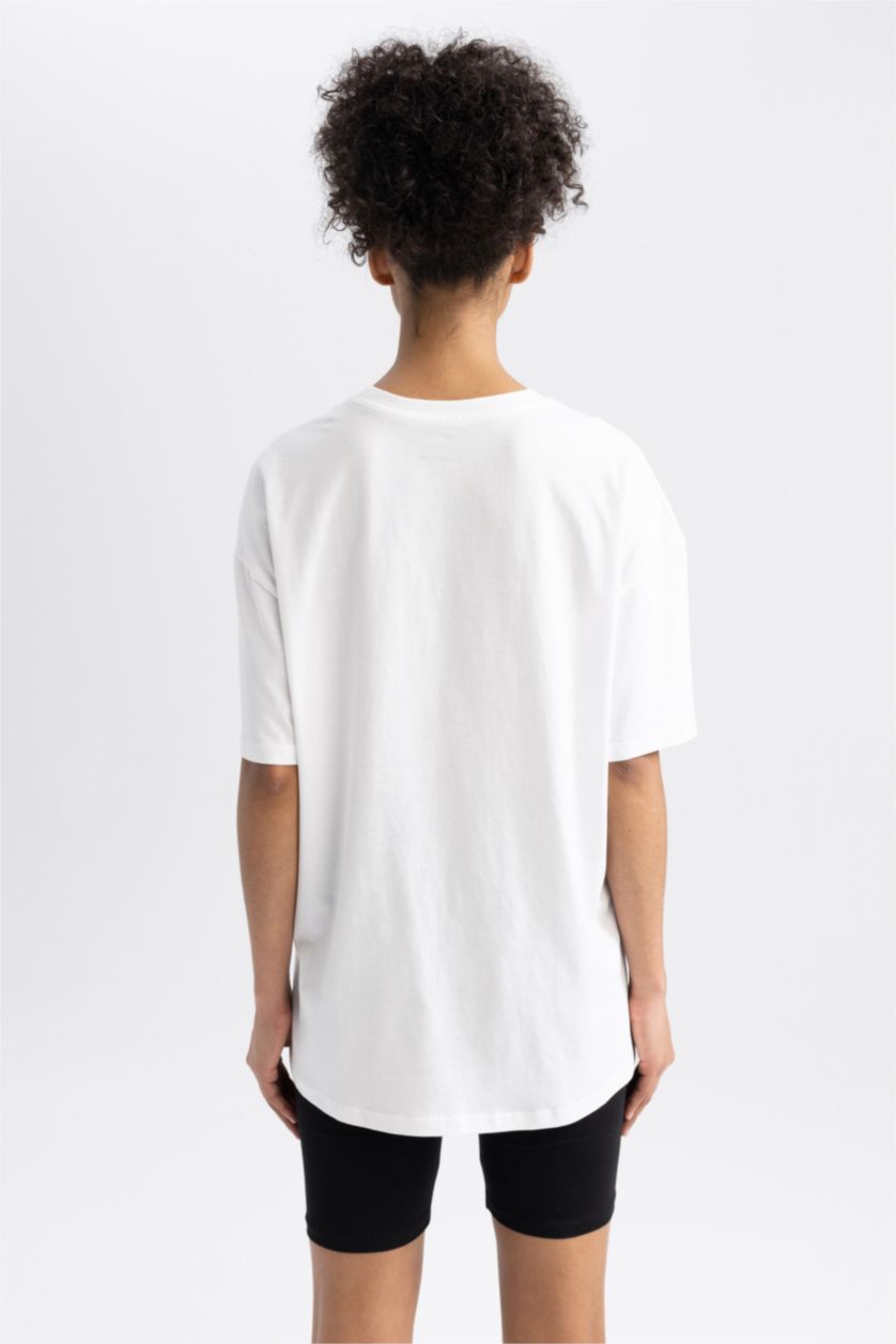 FEMME Blanc T-Shirt Oversize À Manches Courtes DefactoFit