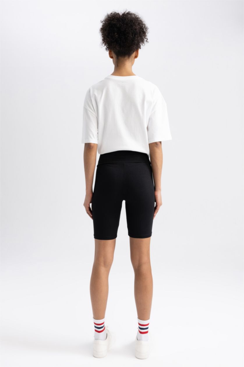 WOMAN Black Biker High Waist Biker