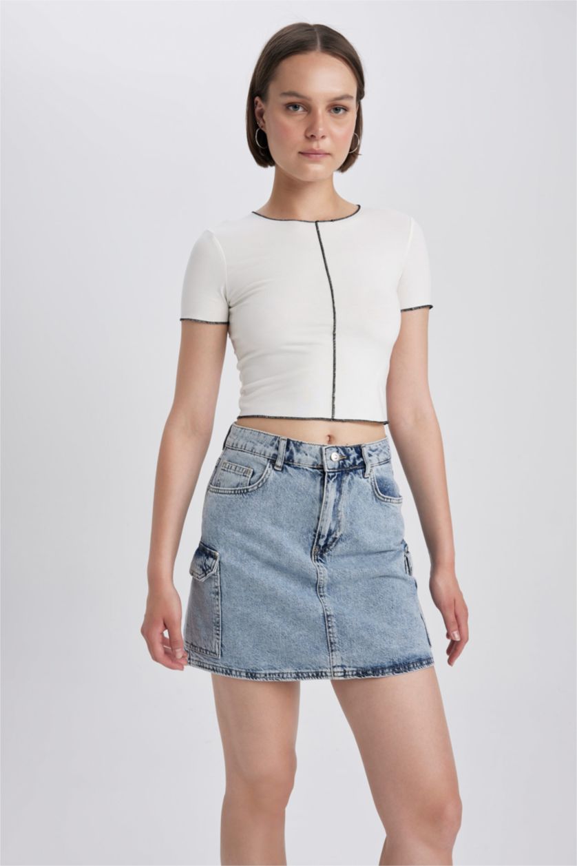 FEMME BLEU Clair Jupe Jean