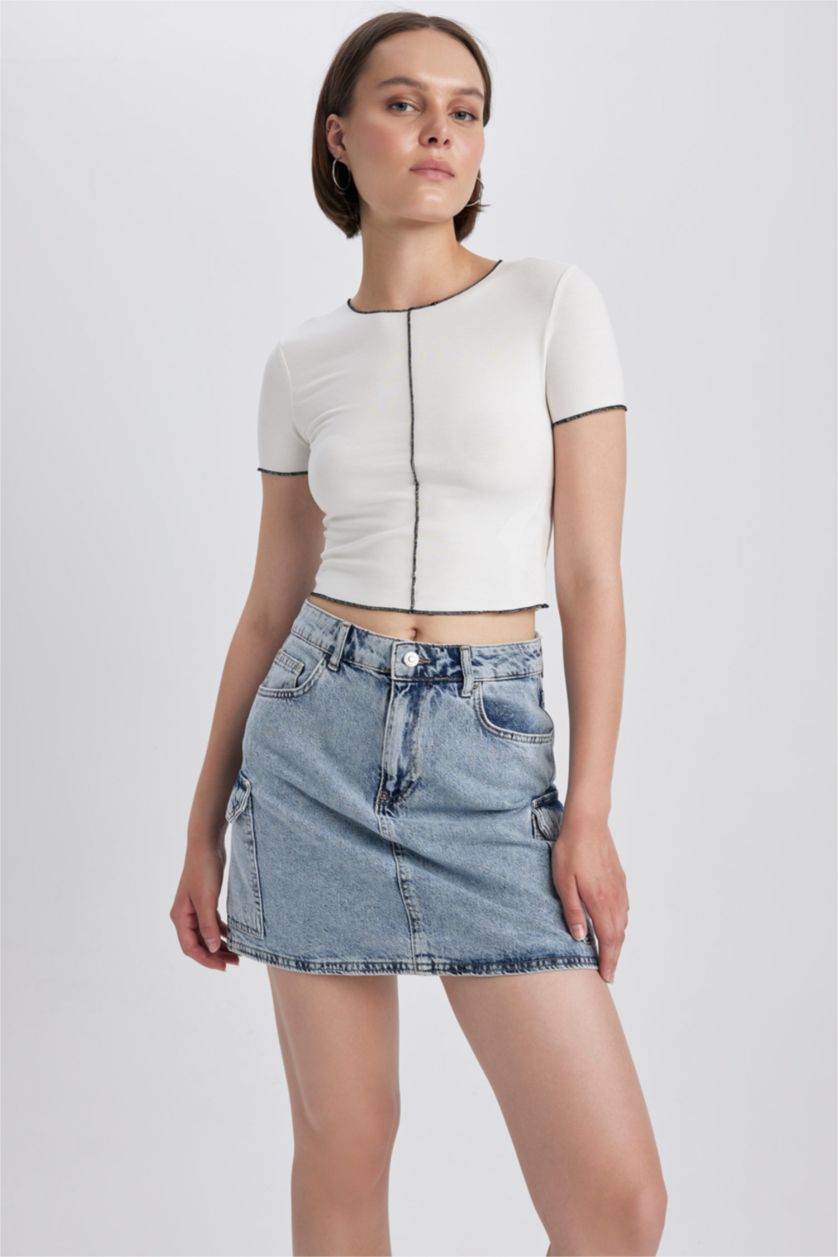 FEMME BLEU Clair Jupe Jean