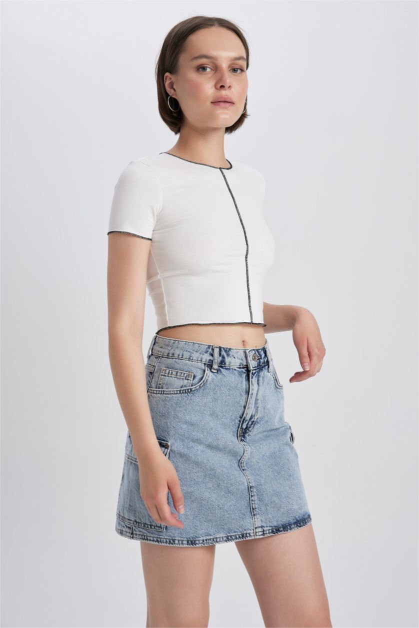 FEMME BLEU Clair Jupe Jean