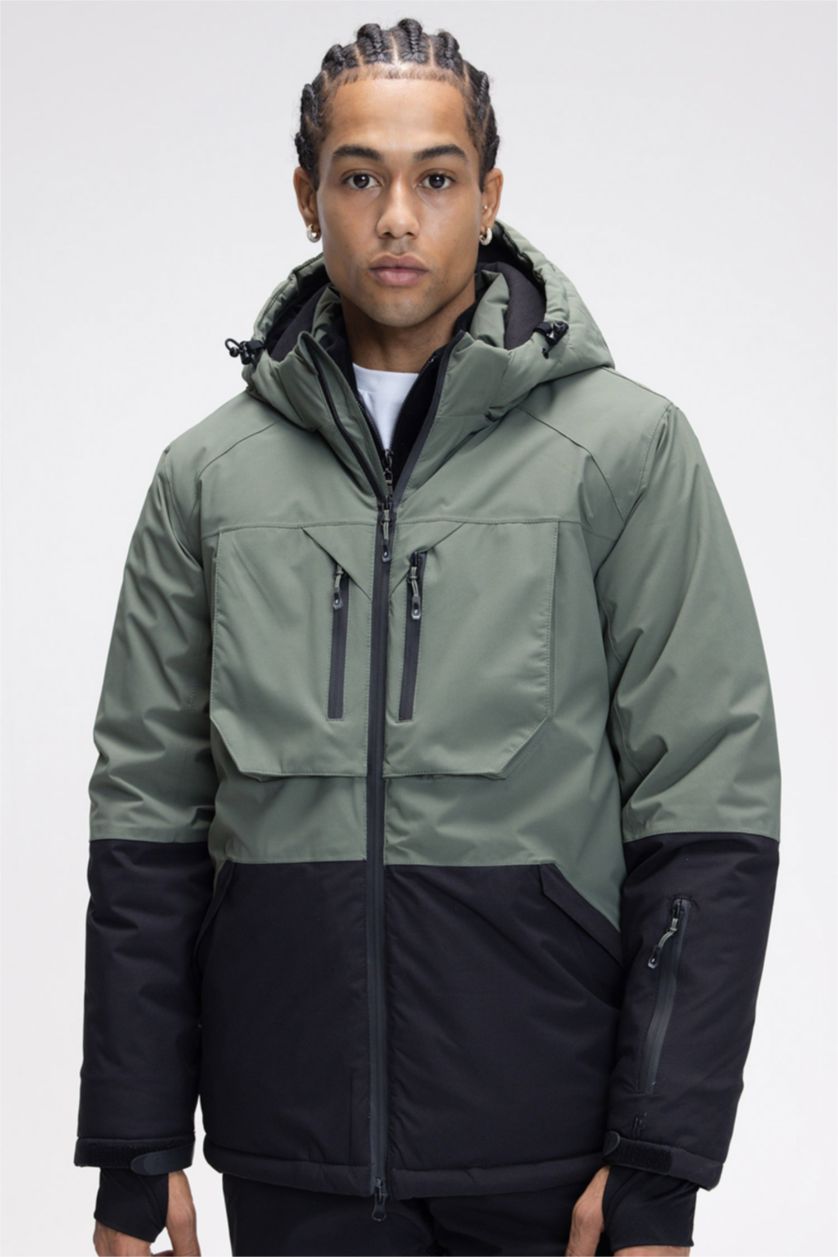 Man Light Khaki Water Repellent Zipper