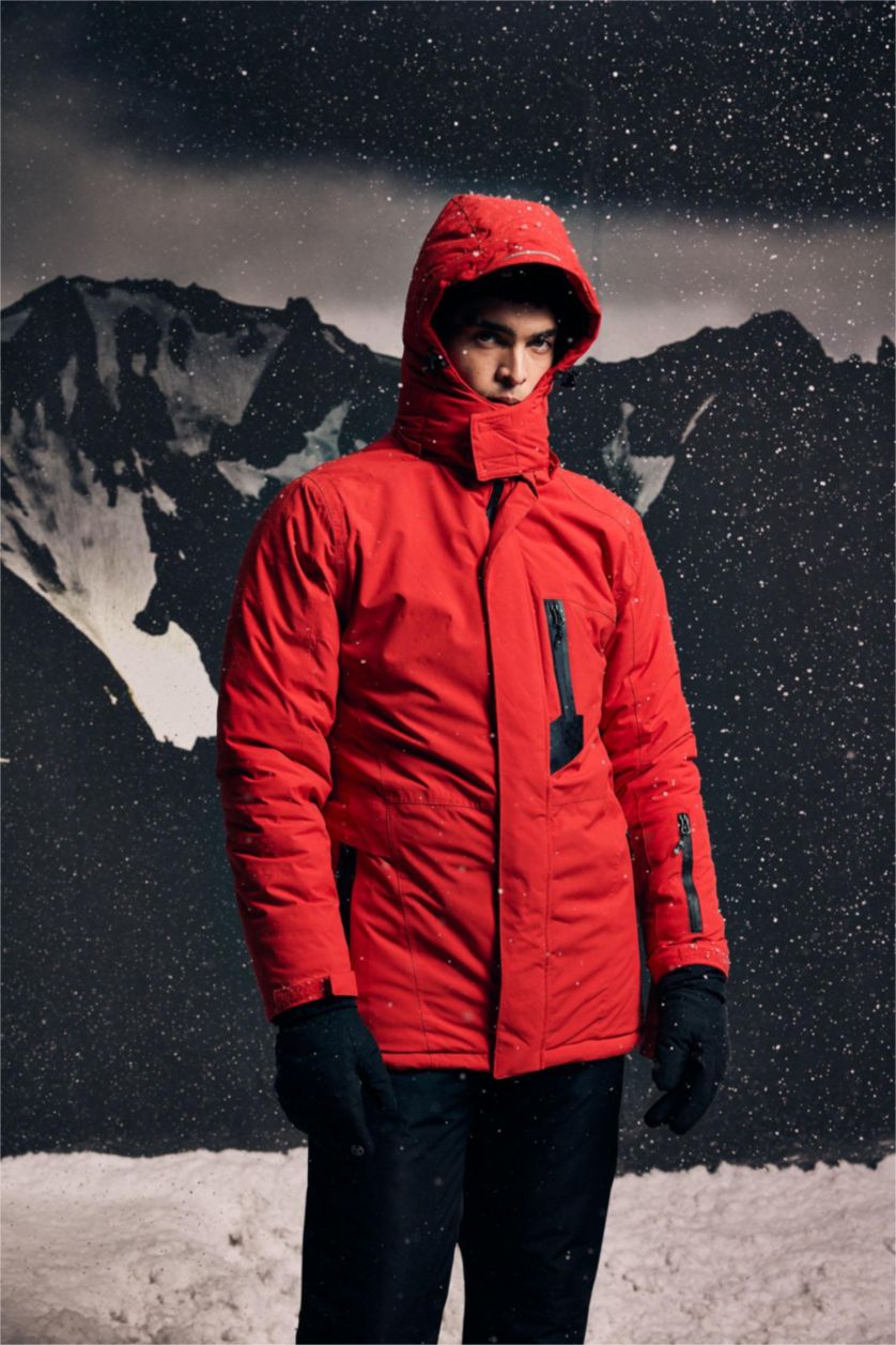 Erkek Kırmızı Su İtici Mont