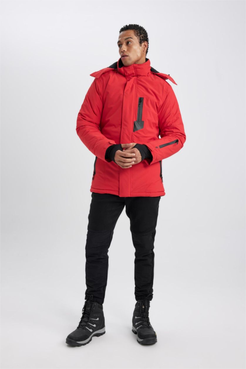 Erkek Kırmızı Su İtici Mont