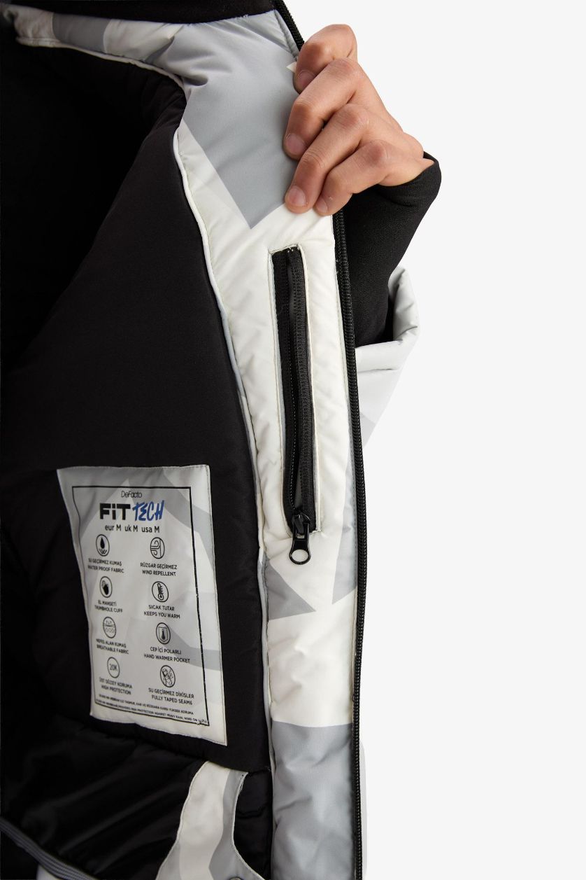 Erkek Açık Gri  20K Koruyucu Su Rüzgar Geçirmez Kayak Montu