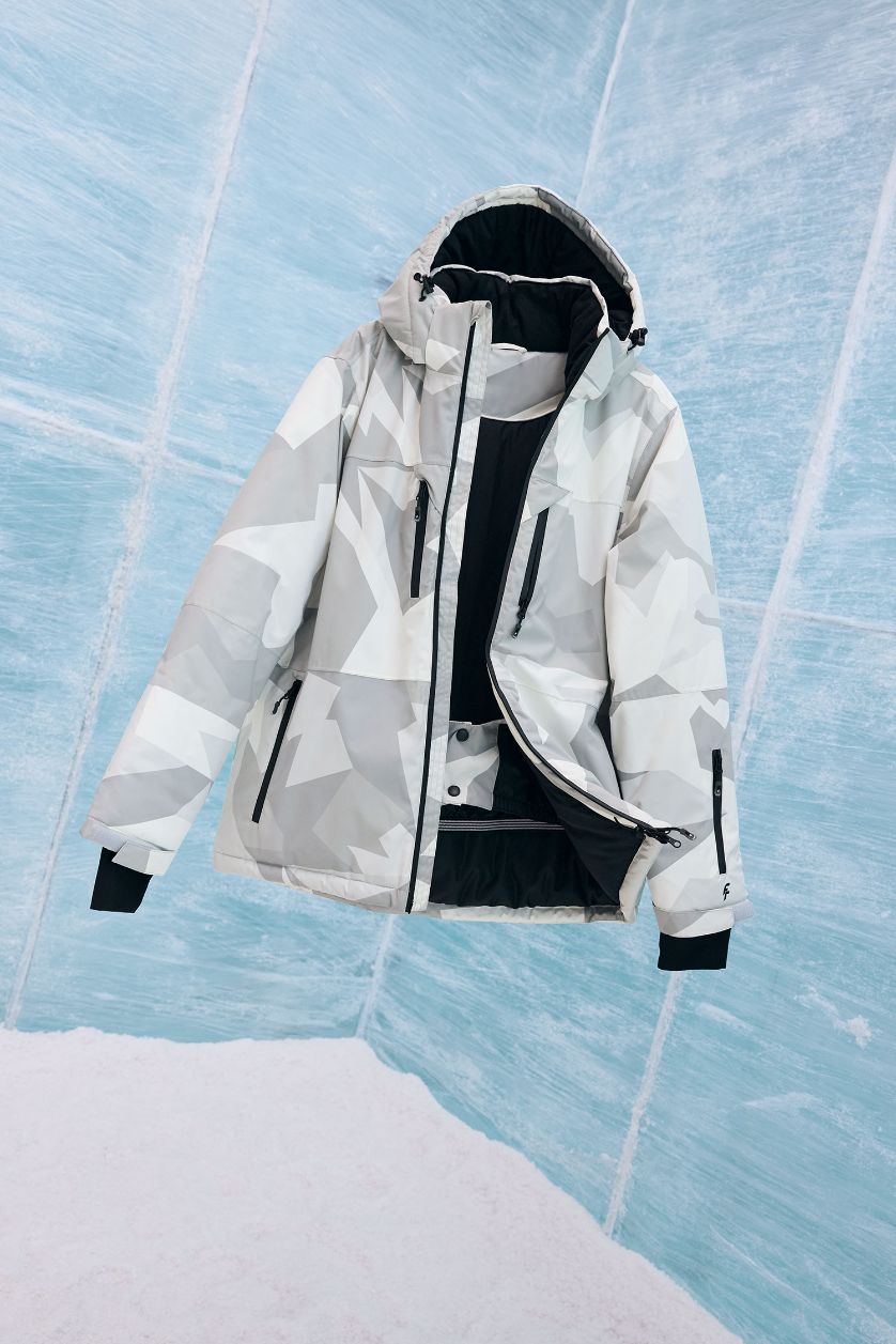 Erkek Açık Gri  20K Koruyucu Su Rüzgar Geçirmez Kayak Montu