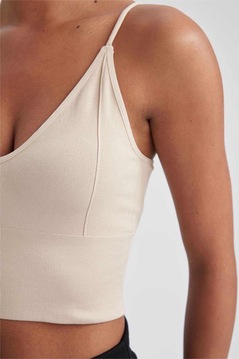 Kadın Kum V Yaka Seamless Sporcu Atlet