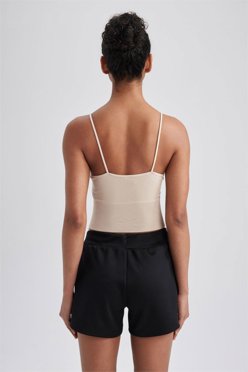 Kadın Kum V Yaka Seamless Sporcu Atlet