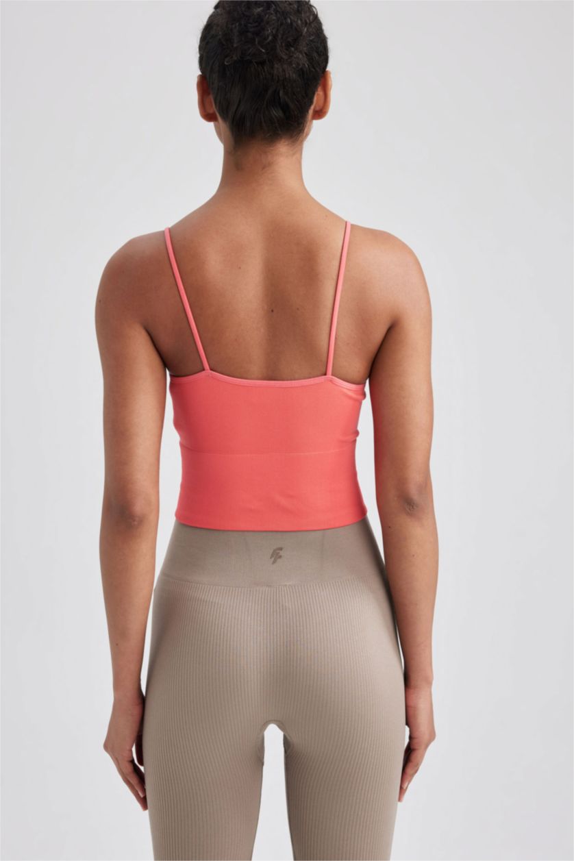 WOMAN Coral DeFactoFit Seamless V Neck Sports T-Shirt