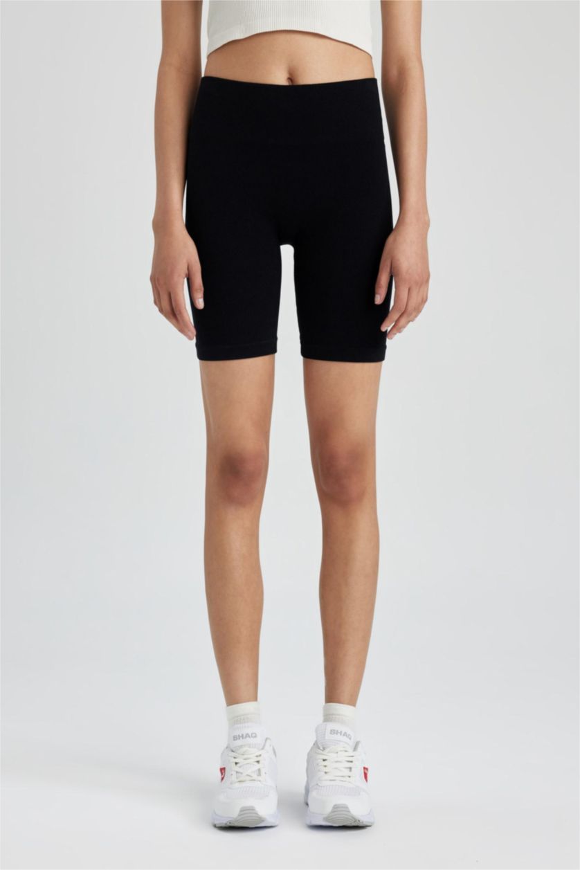 WOMAN Black DeFactoFit Biker High Waist Sports Leggings