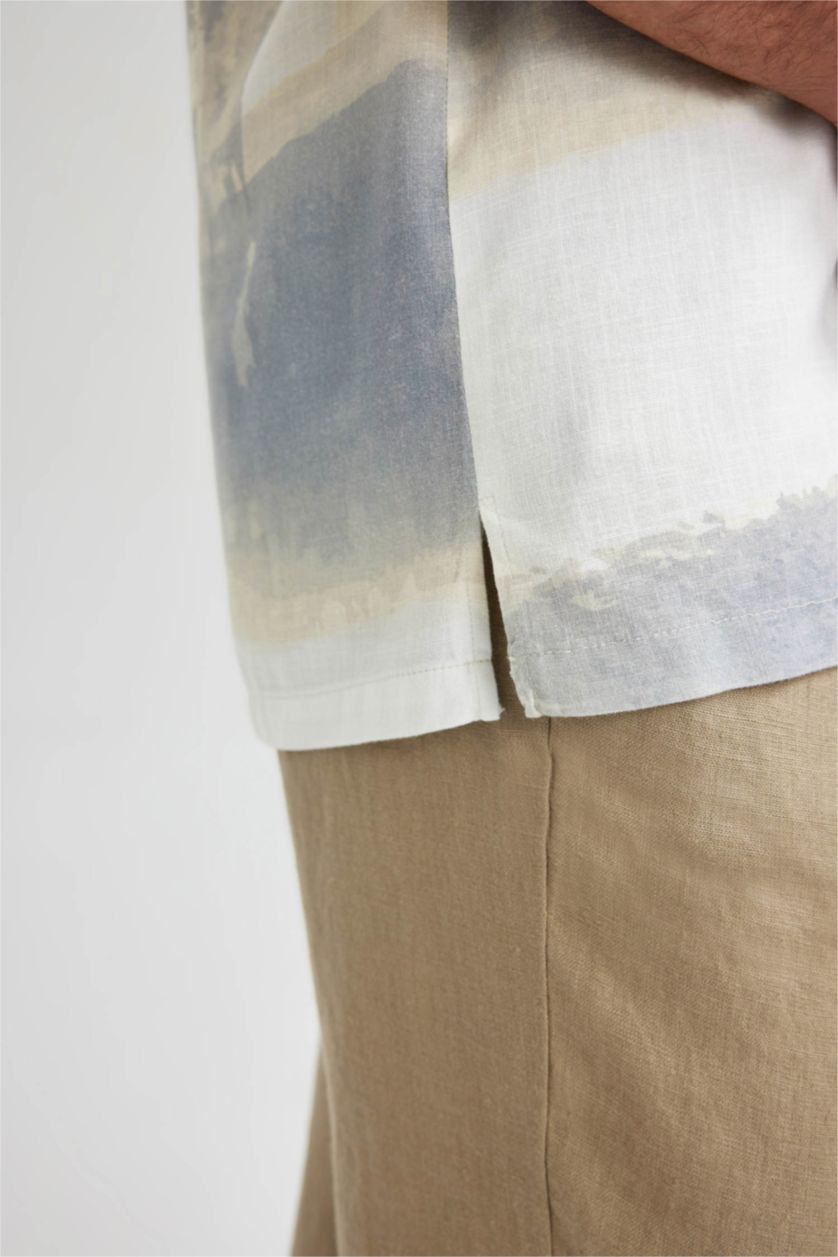 HOMME Écru Coupe Moderne Tissé Chemises à manches courtes