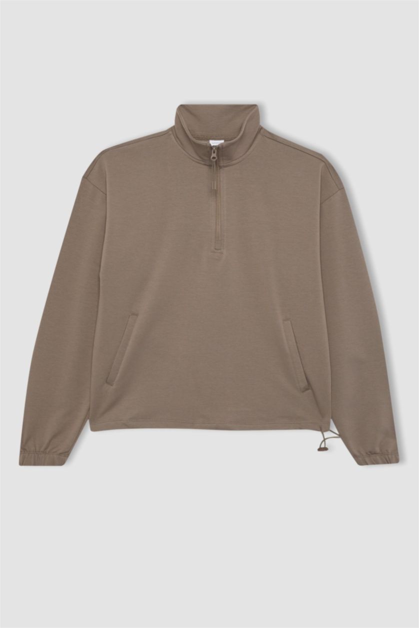 حريمي فيزوني سويت شيرت رياضي بريميوم قصة عادية من DeFactoFit