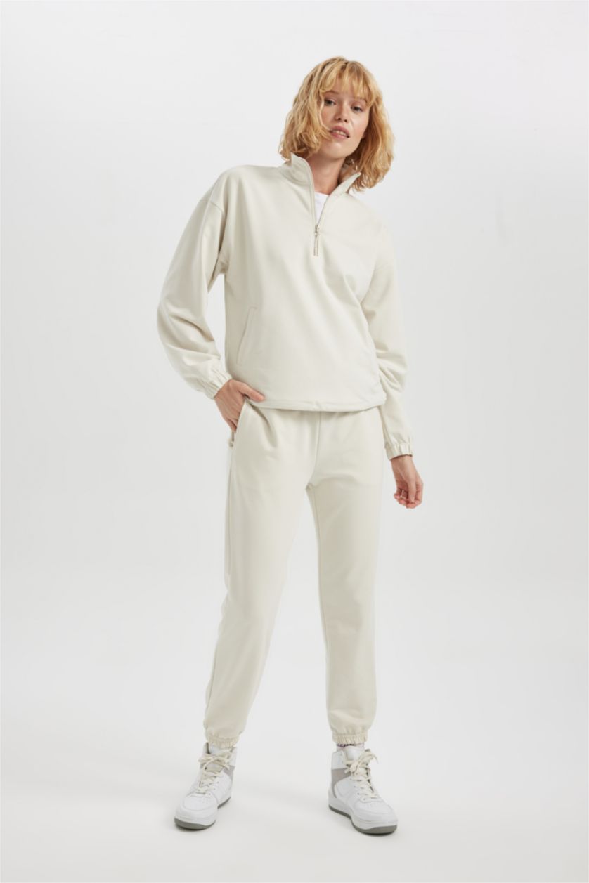 WOMAN Stone DeFactoFit Standard Fit Pocketed Jogger Leg Standard Sweatpants