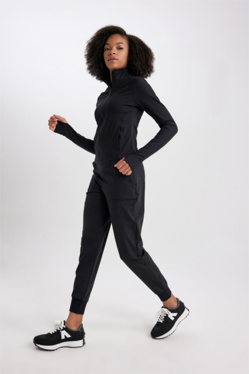 WOMAN Black DeFactoFit Slim Fit Double Pocket Cardigan