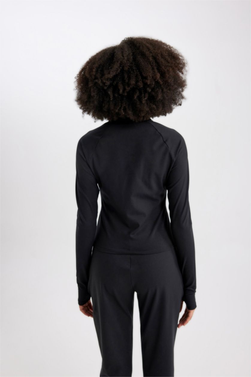 WOMAN Black DeFactoFit Slim Fit Double Pocket Cardigan