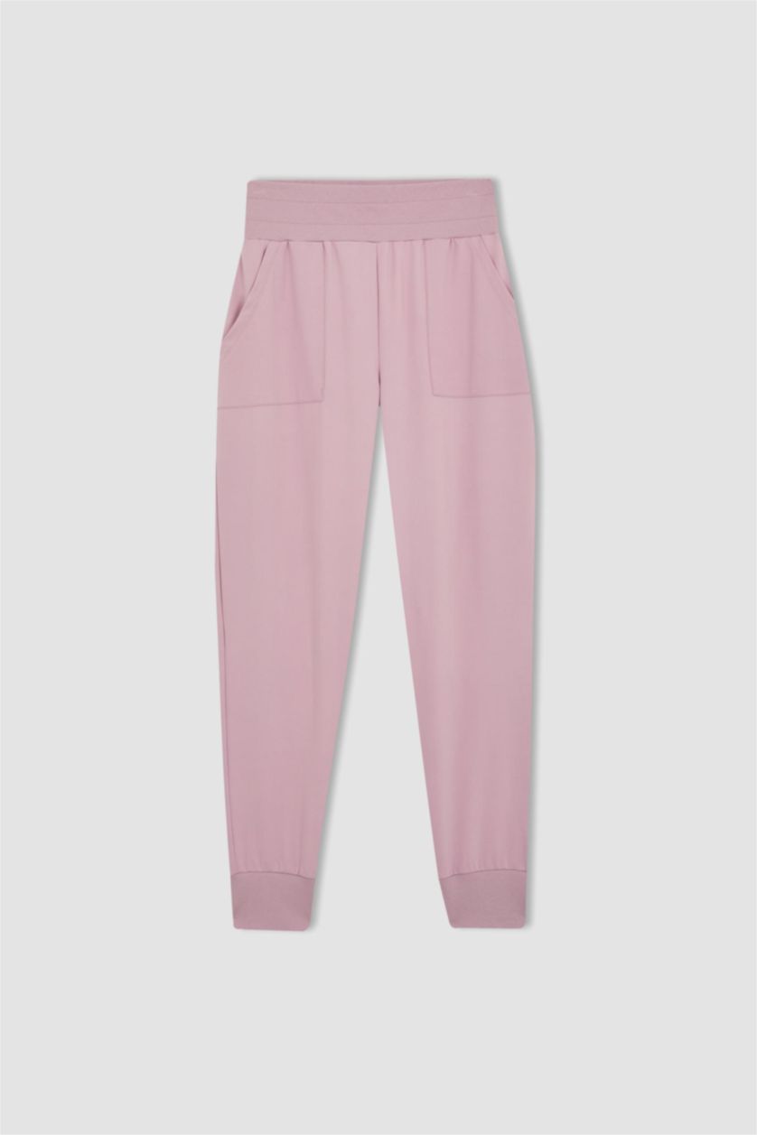 حريمي زهري بنطلون سويت بانتس بريميوم قصة عادية بجيب من DeFactoFit