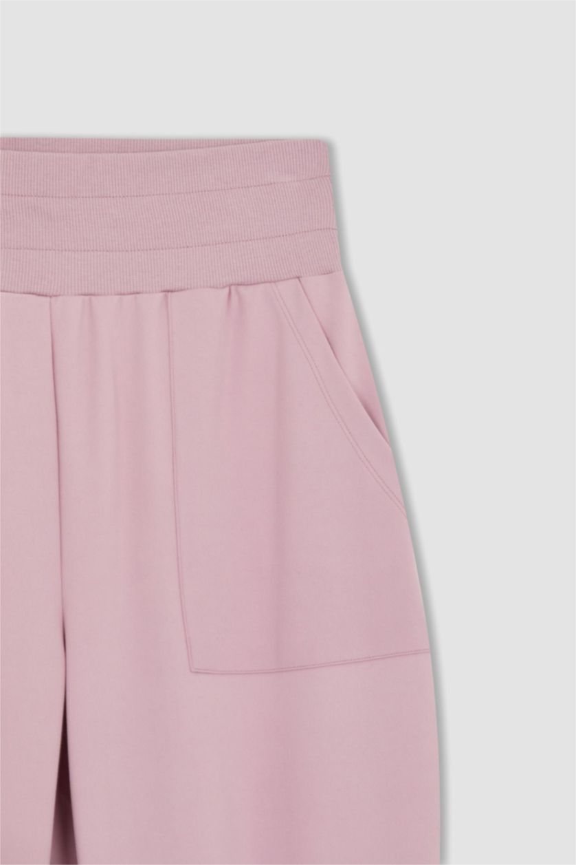 حريمي زهري بنطلون سويت بانتس بريميوم قصة عادية بجيب من DeFactoFit