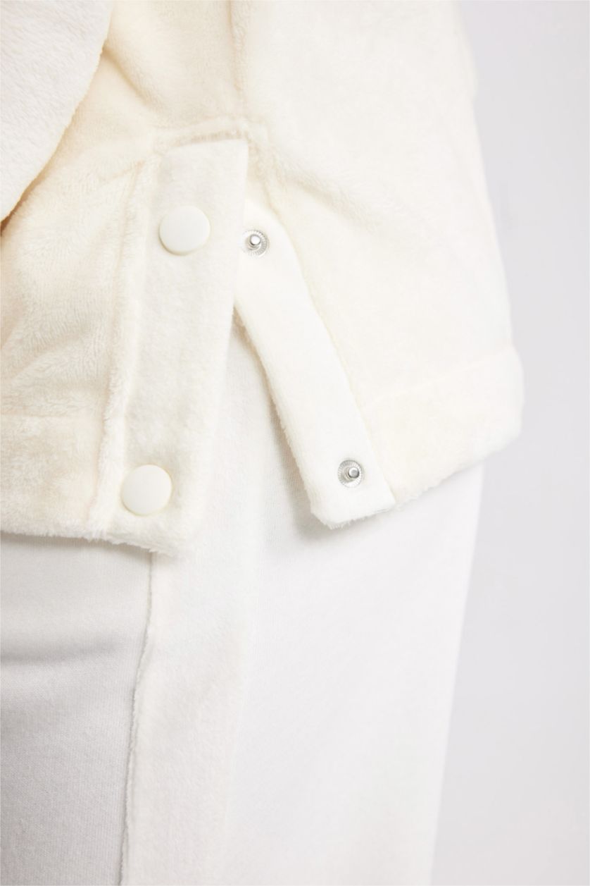 حريمي بيج فاتح سويت شيرت رياضي قطيفة قصة فضفاضة