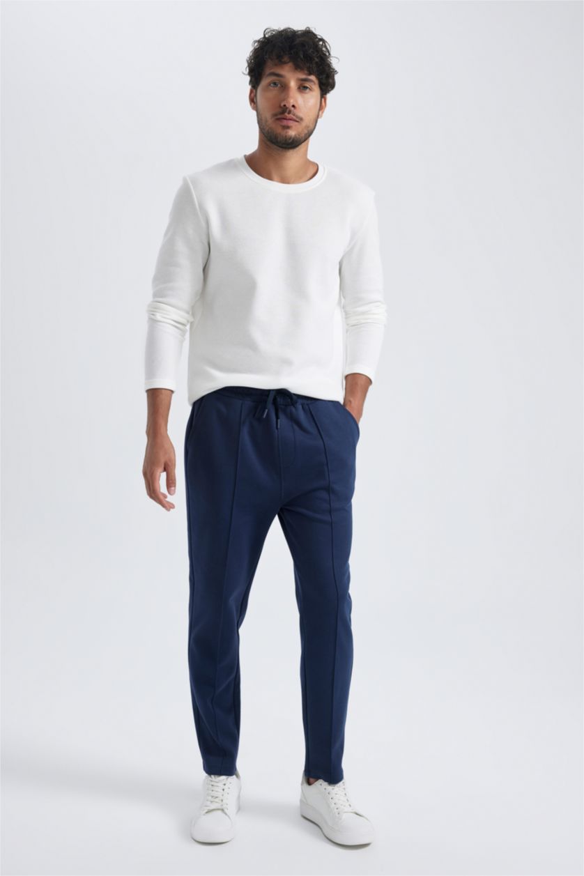 HOMME Marin Pantalon Coupe Slim