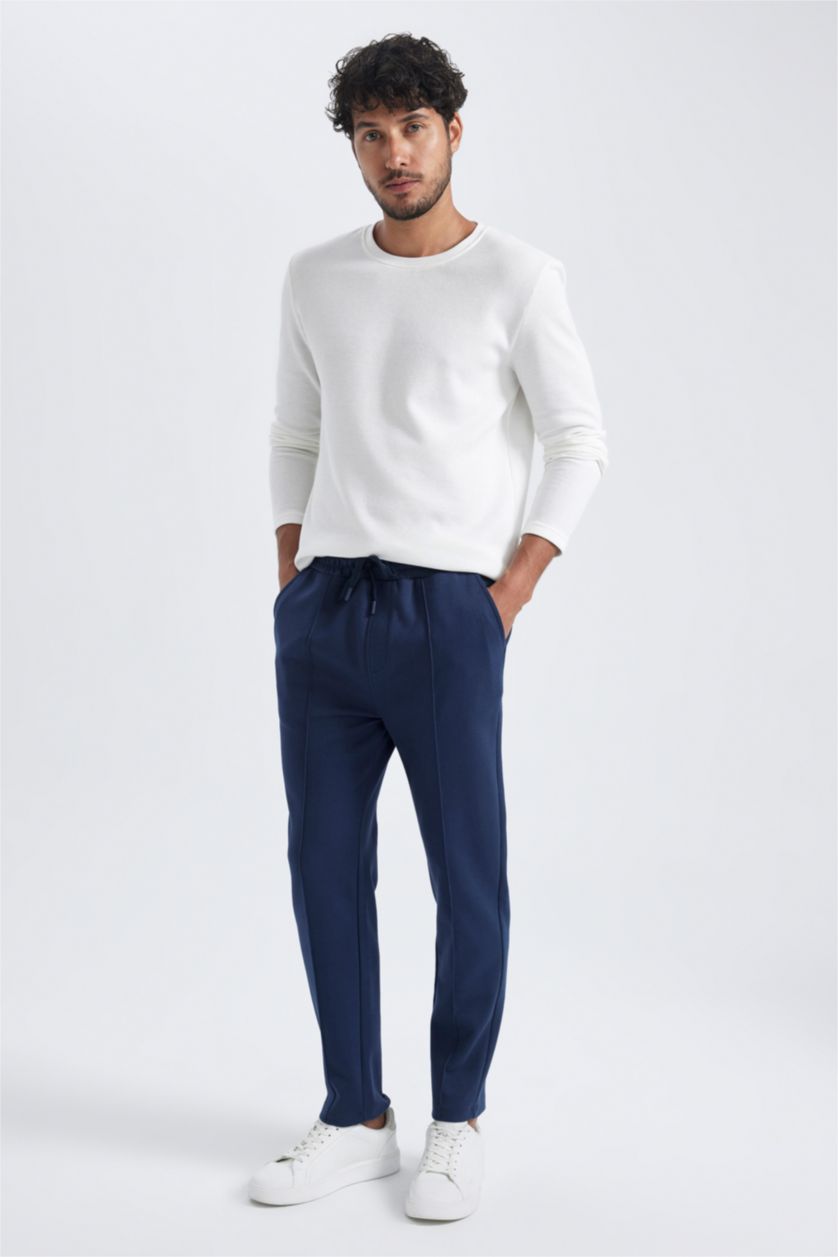 HOMME Marin Pantalon Coupe Slim