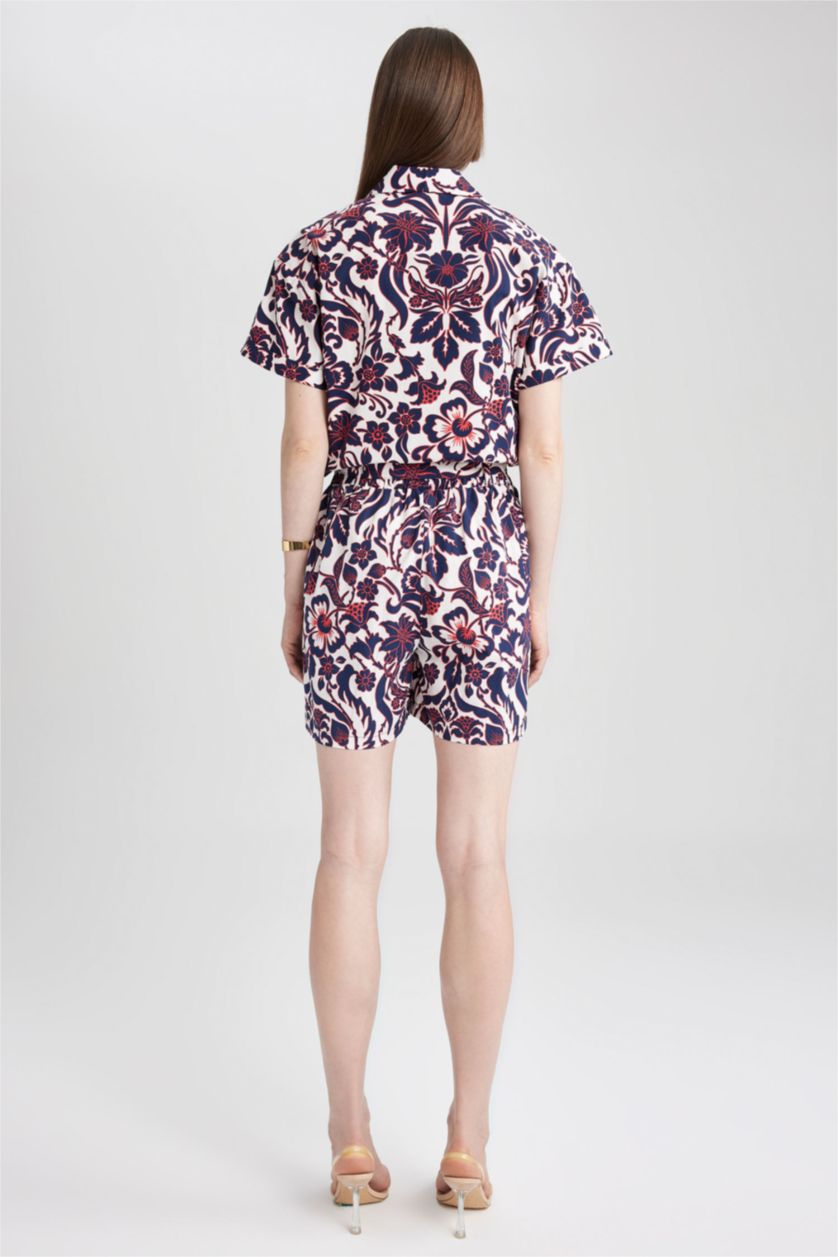 حريمي بيج فاتح شورت قطن وايد ليج بوبلين بخصرعالي