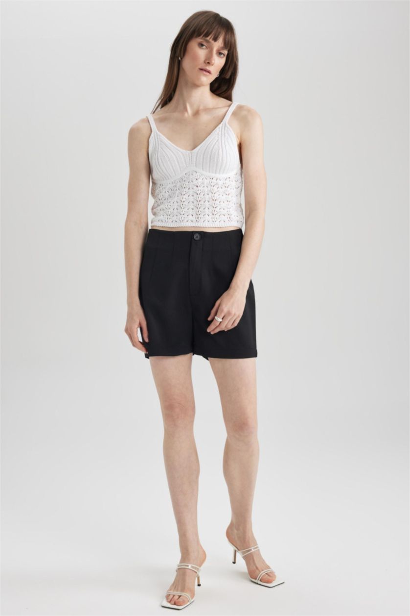 FEMME Blanc Crop Top Dentelle Coupe Régulière