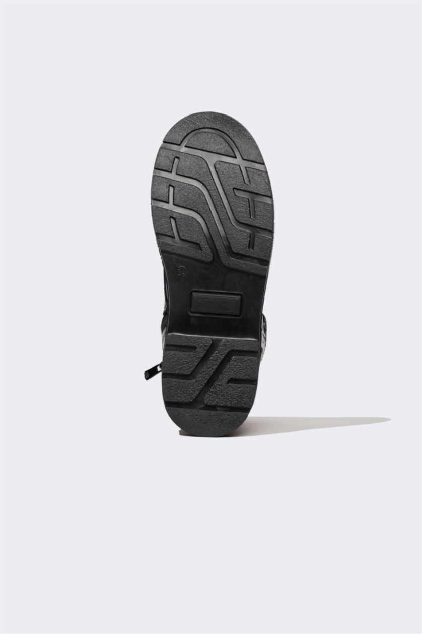 Girls & Teens Black Faux Leather High Sole Boots