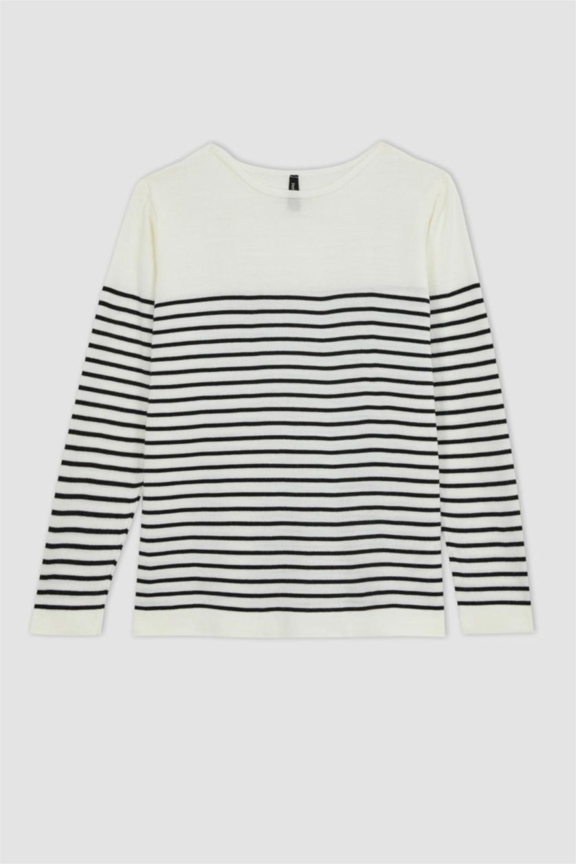 Kadın Ekru Regular Fıt Kazak