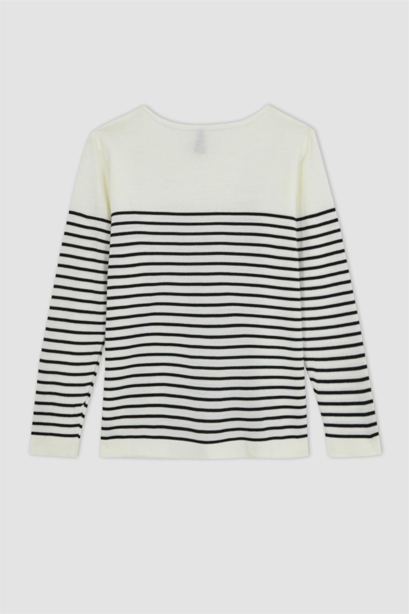 Kadın Ekru Regular Fıt Kazak