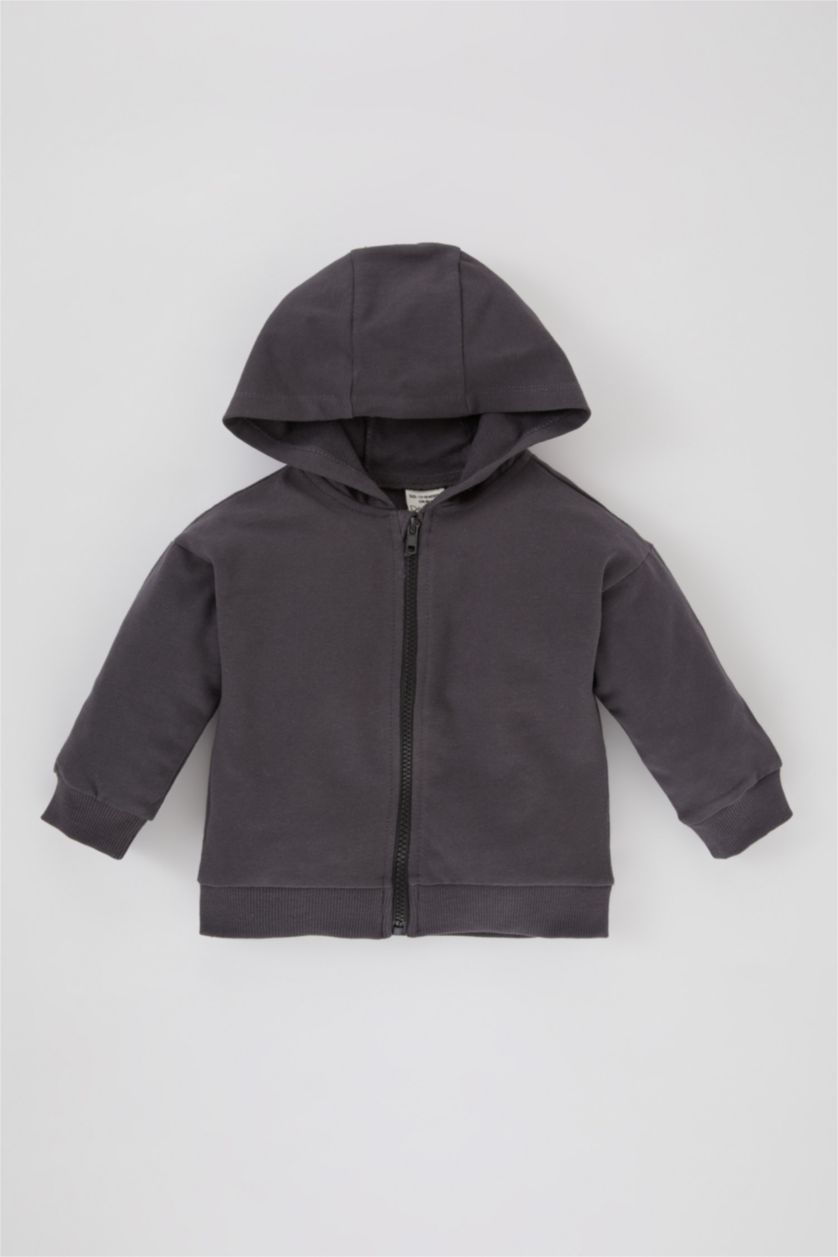 طفلة صغيرة أنثرا غامق كارديجان بناتي خفيف قصة عادية بكابيشون