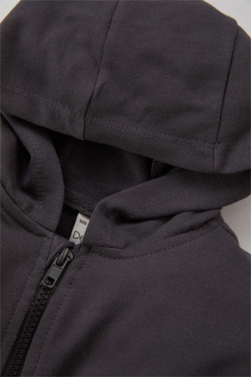 طفلة صغيرة أنثرا غامق كارديجان بناتي خفيف قصة عادية بكابيشون