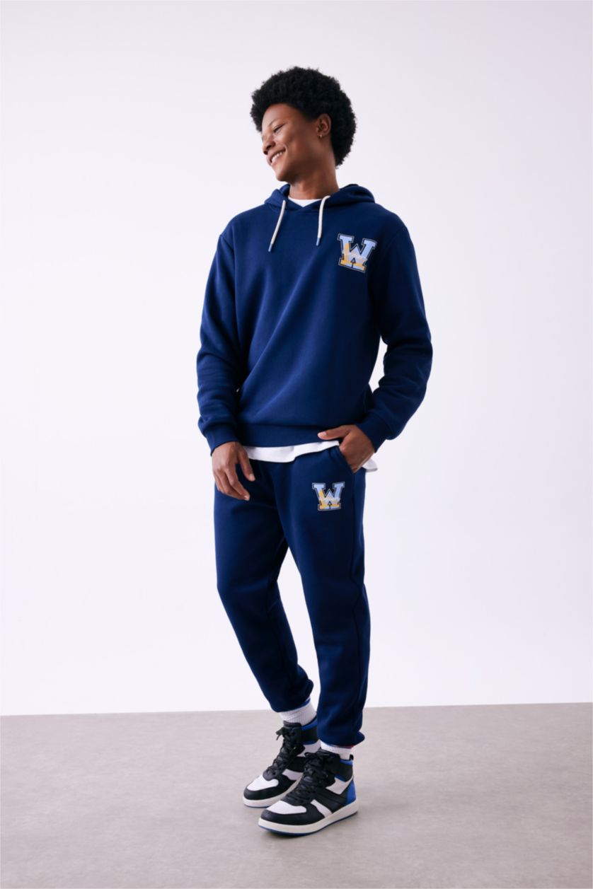 MAN NAVY DeFactoFit Standard Fit NBA Golden State Warriors Licensed Jogger