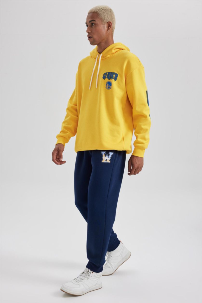 MAN NAVY DeFactoFit Standard Fit NBA Golden State Warriors Licensed Jogger