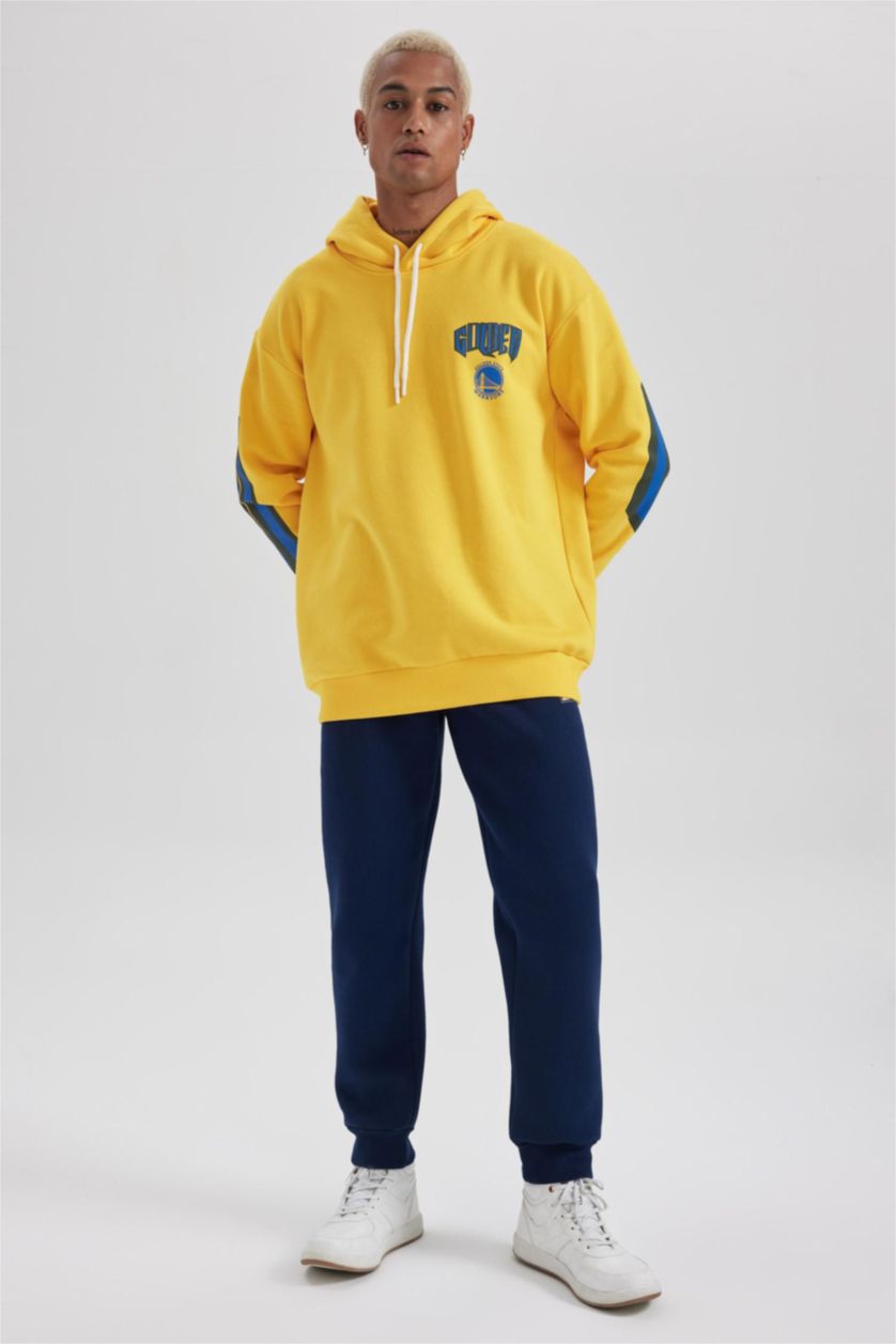 MAN NAVY DeFactoFit Standard Fit NBA Golden State Warriors Licensed Jogger