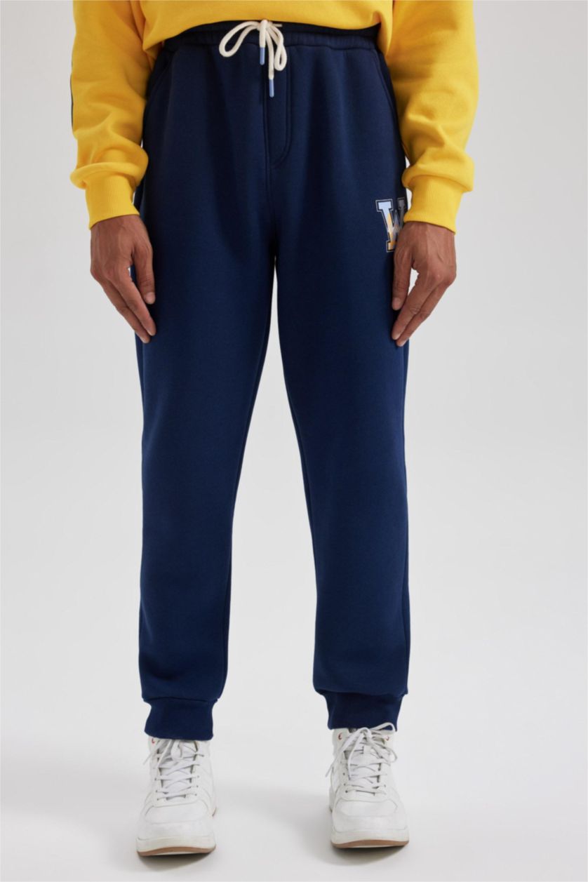 MAN NAVY DeFactoFit Standard Fit NBA Golden State Warriors Licensed Jogger