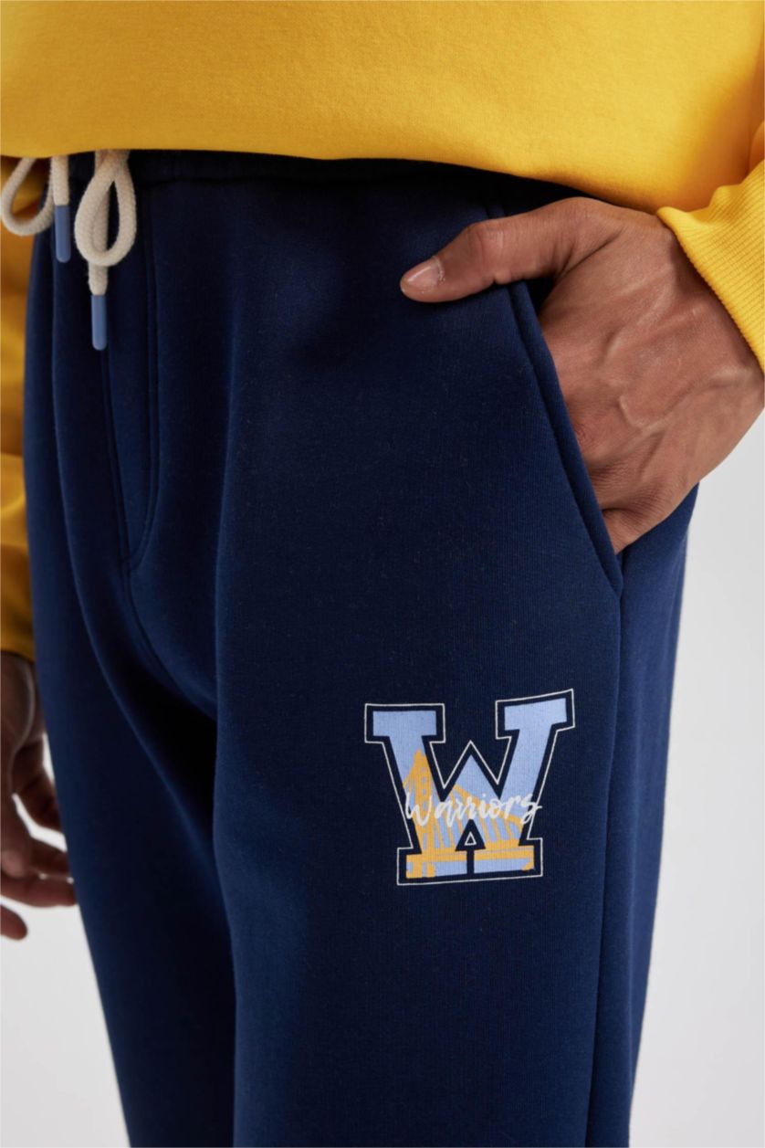 MAN NAVY DeFactoFit Standard Fit NBA Golden State Warriors Licensed Jogger