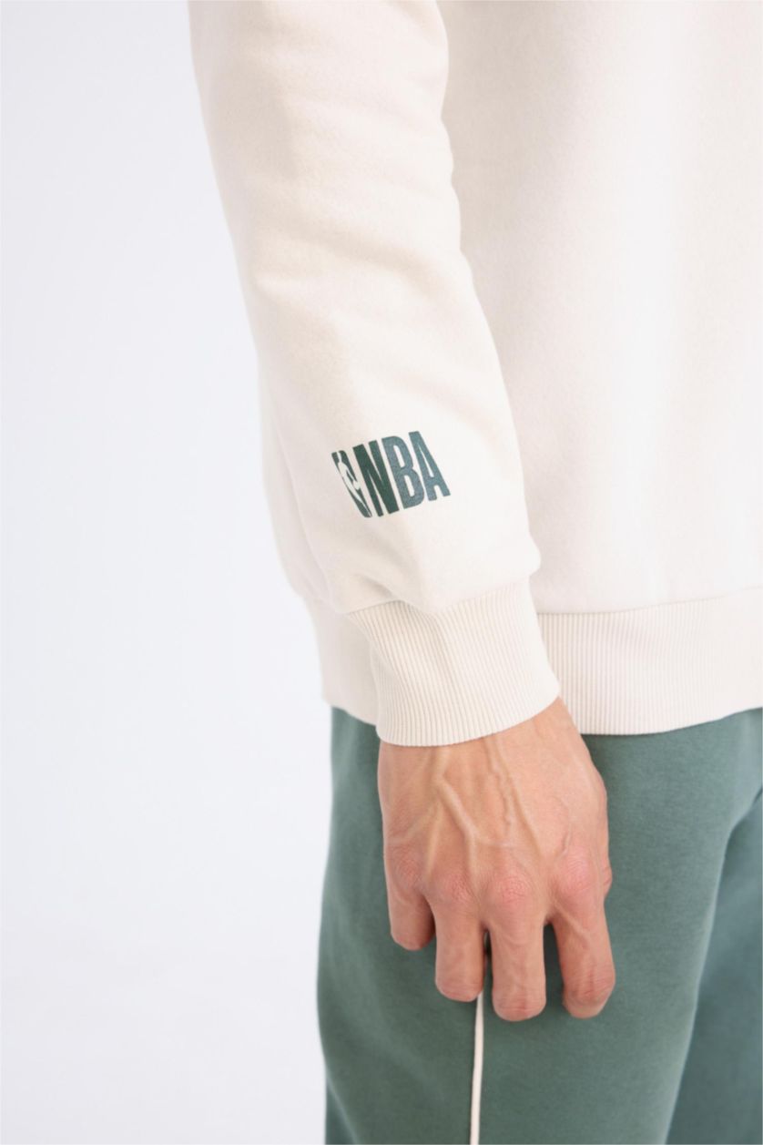 Erkek Taş NBA Los Angeles Lakers Boxy Fit Kapüşonlu Fermuarlı Kalın Sweatshirt