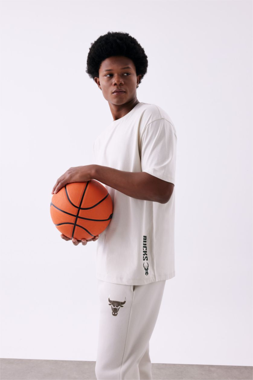 رجالي اللون الحجري تيشيرت اوفر سايز جيرسي من ميلووكي باكس