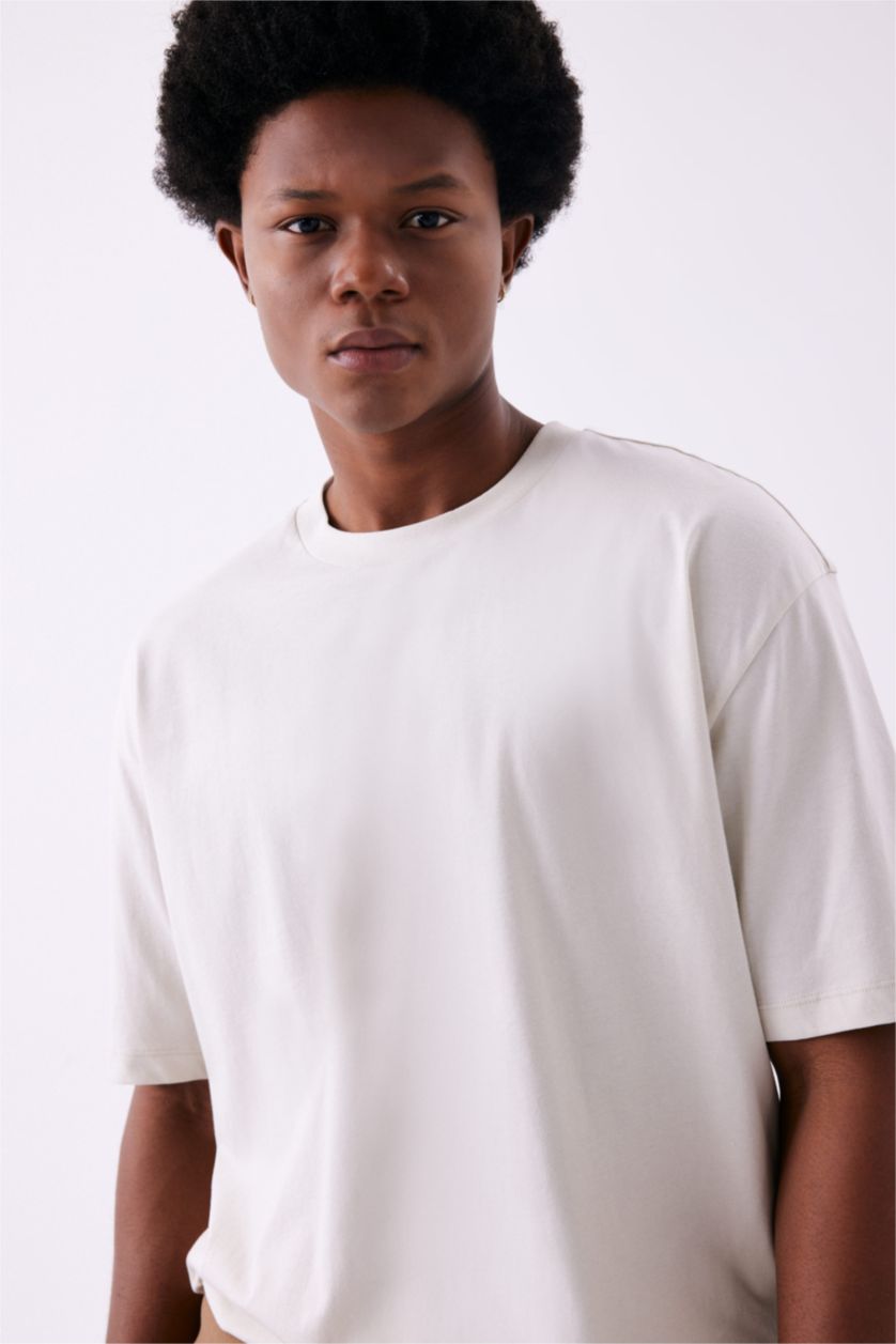 رجالي اللون الحجري تيشيرت اوفر سايز جيرسي من ميلووكي باكس