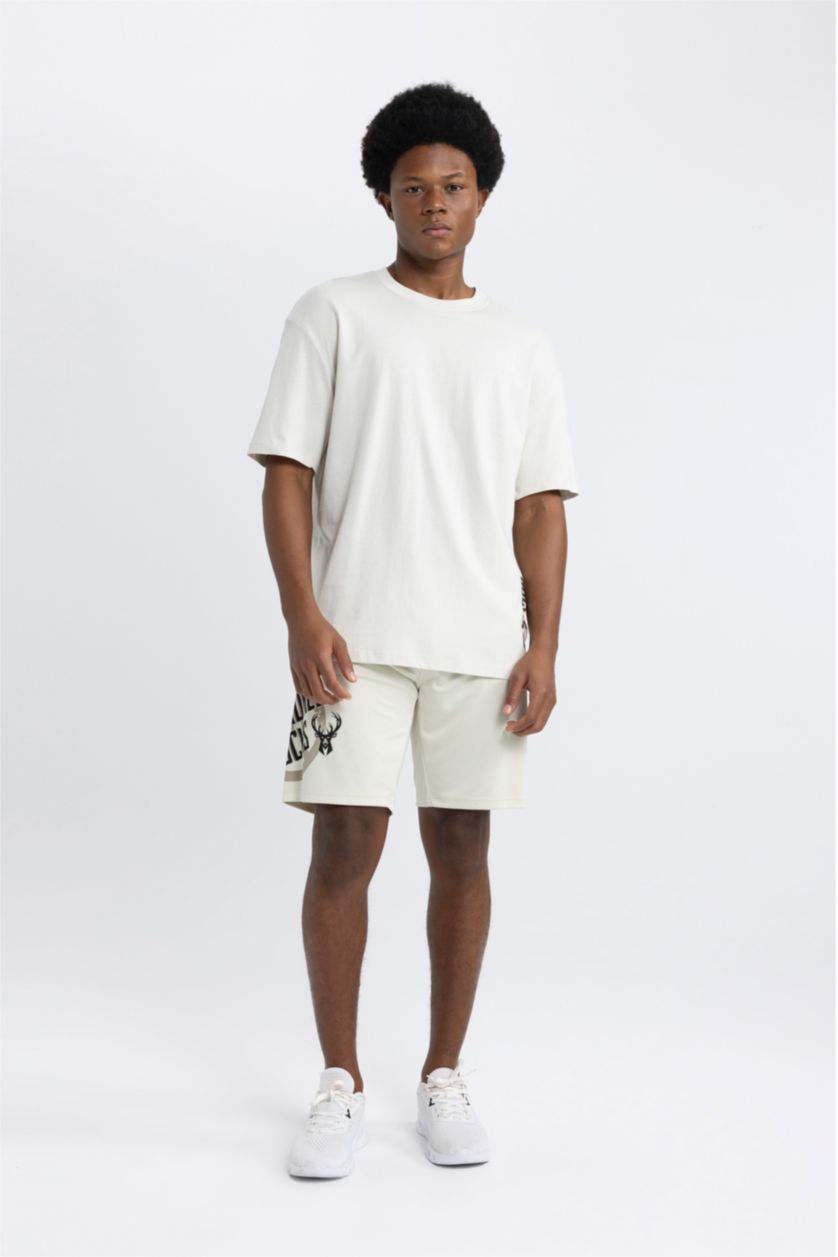 رجالي اللون الحجري تيشيرت اوفر سايز جيرسي من ميلووكي باكس