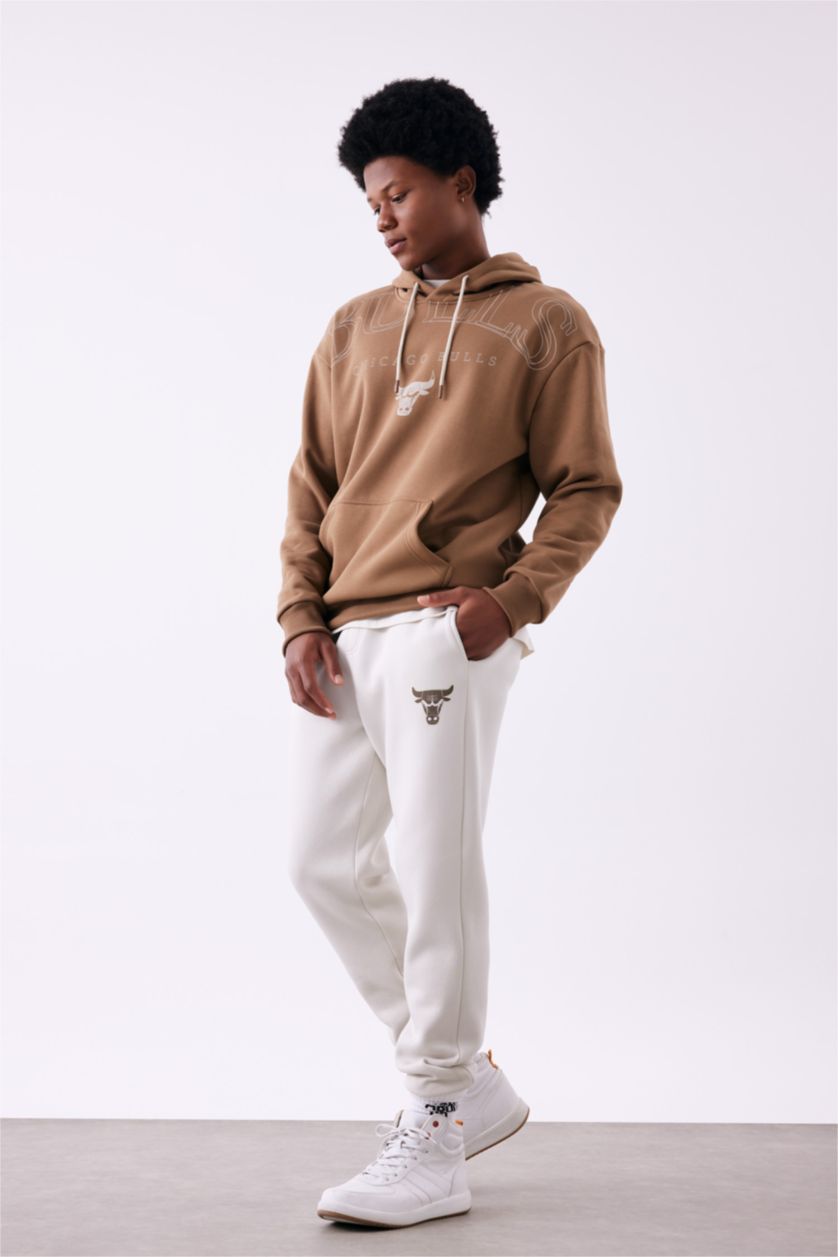 Erkek Taş Standart Fıt Kalın Sweatshirt Kumaşı Jogger