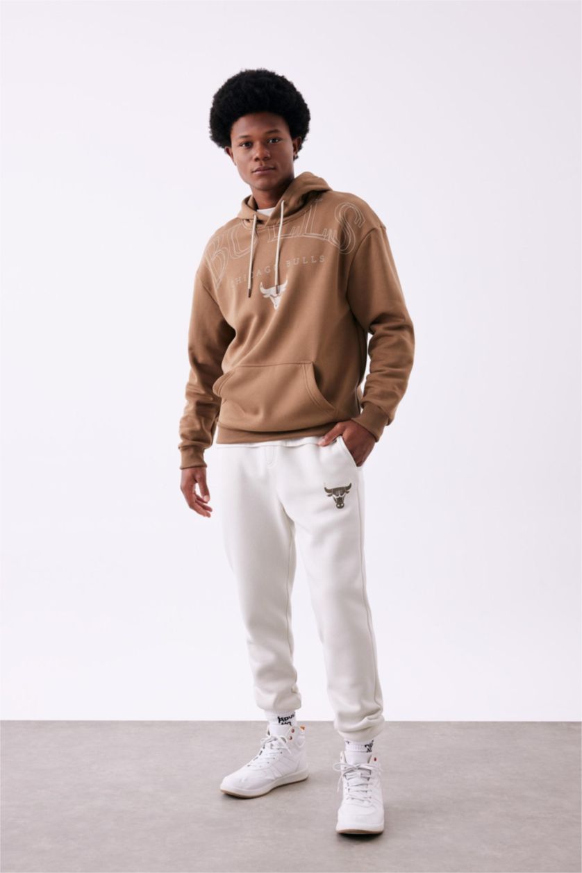 Erkek Taş Standart Fıt Kalın Sweatshirt Kumaşı Jogger