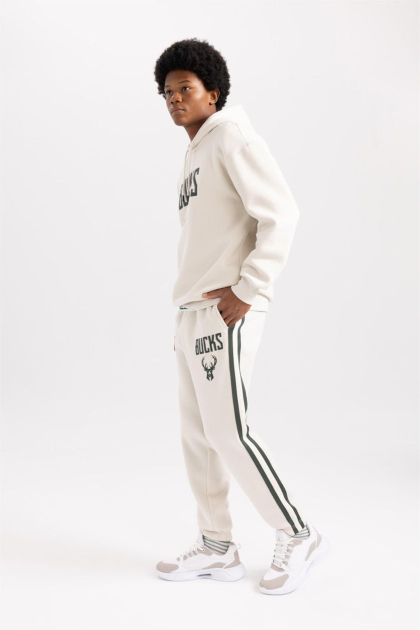 Erkek Taş Standart Fıt Kalın Sweatshirt Kumaşı Jogger